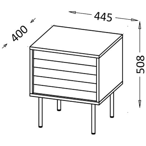 CORTINA 490316 comodino Nero, Noce - Foto 1