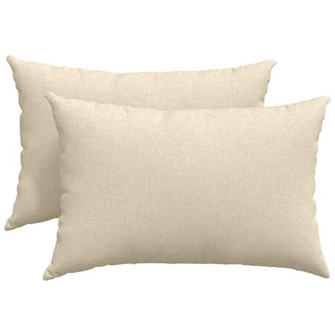 Cuscini da Divano 2 pcs Crema 60 x 40 cm Tessuto - Foto 1