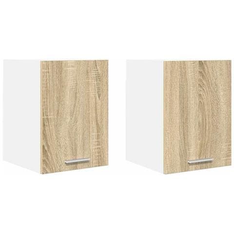 Armadio pensile con porta Riga 2 pcs Quercia Sonoma e Bianca - Foto 1