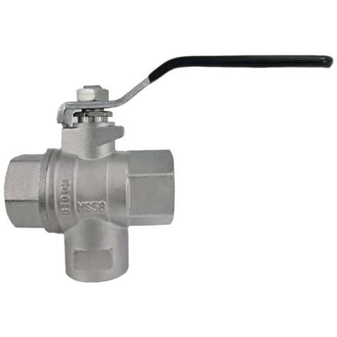 Valvola A Sfera A 3 Vie 3/4 In Ottone Nichelato Pn25 - Foto 1