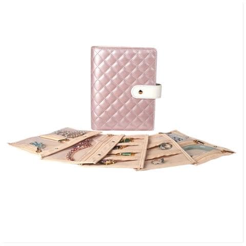 Custodia Portagioie Portatile - Astuccio Pieghevole Da Viaggio Per Gioielli Pink - Foto 1