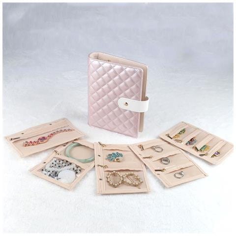 Custodia Portagioie Portatile - Astuccio Pieghevole Da Viaggio Per Gioielli Pink - Foto 2