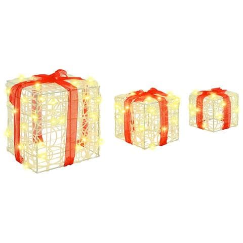 Scatola Regalo 3 pcs Bianco caldo 20 x 20 x 20 cm Acrilico - Foto 2