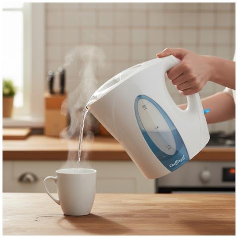 Bollitore Elettrico 1,7l Senza Fili Con Blocco Di Sicurezza, Bianco - Foto 5