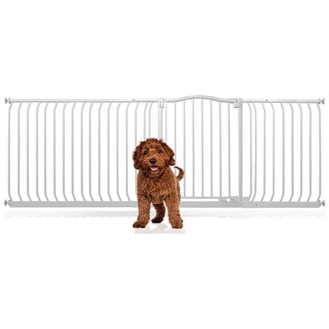 Bettacare Cancelletto Per Cani Con Parte Superiore Incurvata, 216cm - 225cm, Bianco Opaco - Foto 1