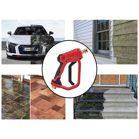 Pistola A Spruzzo Rossa 4000 Psi - Alta Pressione, Ergonomica | Attacco Rapido 1/4”, Filettatura M22-14 | Compatibile Con Idropulitrici - Foto 5