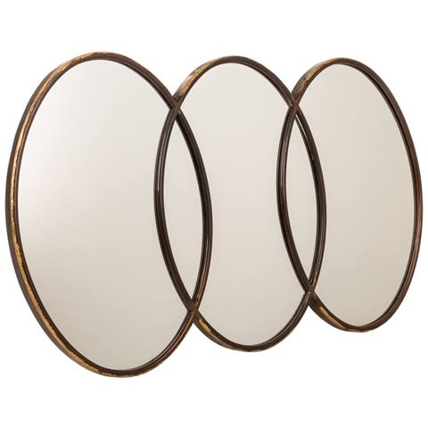 Specchio In Metallo Dorato 103x3,5x60,5 - Foto 1