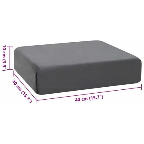 Cuscino per la seduta Grigio 40 x 40 x 10 cm Schiuma PU - Foto 9