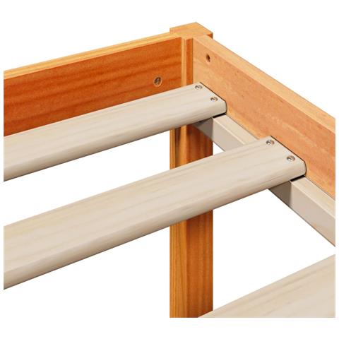 Letto Libreria senza Materasso Marrone Cera 140x200 cm Legno - Foto 9