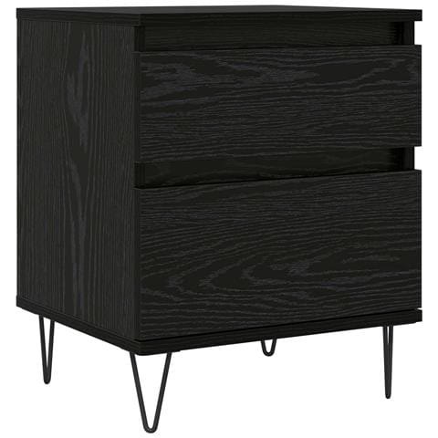 Armadietto per letto con cassetto Rovere Nero 40 x 35 x 50 cm - Foto 1