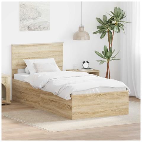 Struttura del letto con testiera Rovere Sonoma 120 x 200 cm - Foto 2