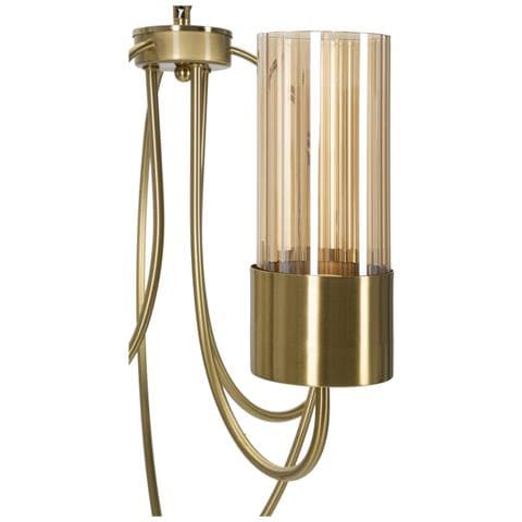 Lampadario Versailles 3 Luci In Ferro Dorato E Vetro Ambrato Ø 60 Cm - Foto 2