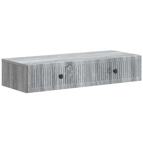 Tavolino da Parete Laterale Grigio Sonoma 87,5 x 34,5 x 17 cm - Foto 1