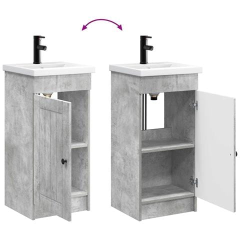 Mobile da bagno con lavabo Grigio Cemento 42 x 40 x 84,5 cm - Foto 9