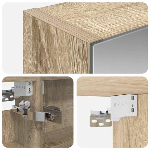 Mobiletto per specchio da bagno con lo scaffale Rovere Sonoma - Foto 9