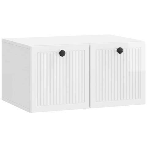 Mobile Porta TV da Muro Bianco Lucido 59,5 x 41 x 30 cm - Foto 1
