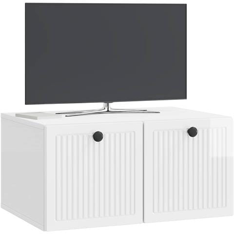 Mobile Porta TV da Muro Bianco Lucido 59,5 x 41 x 30 cm - Foto 2