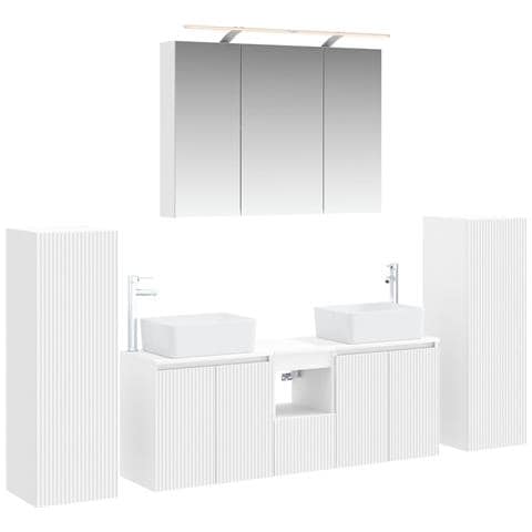 Set di mobili per il bagno 6 pcs Bianco - Foto 1