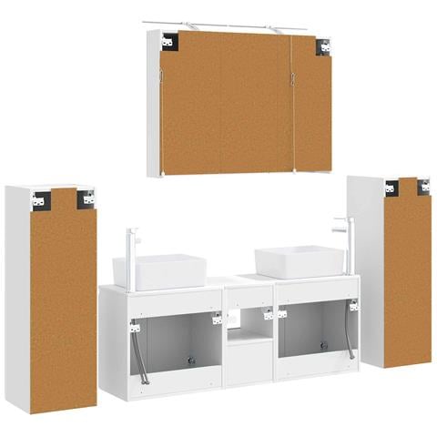 Set di mobili per il bagno 6 pcs Bianco - Foto 9