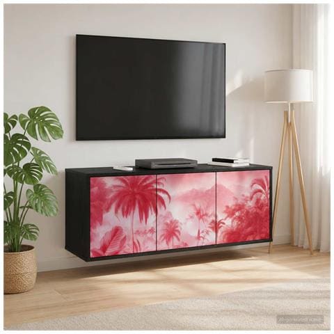 Mobile TV da Parete AACHEN 102 x 33 x 40 cm Rovere Nero - Foto 2