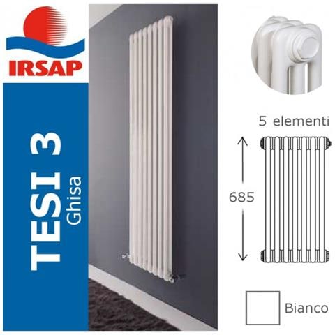 Radiatore Tesi Ghisa, Batteria 685/3, 5 Elementi, Bianco - Foto 1