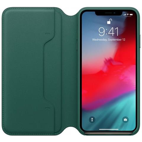 Custodia folio in pelle (per iPhone XS Max) - Verde peresta - Foto 2