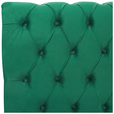Letto Matrimoniale In Velluto Verde Stile Chesterfield 160x200cm Avallon - Foto 22