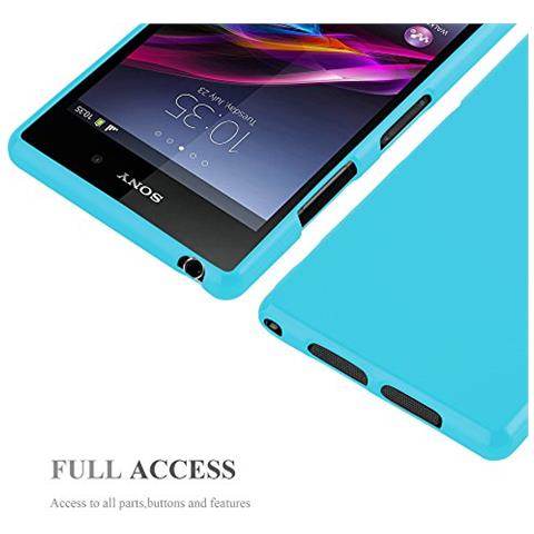 Custodia Per Sony Xperia Z1 In Jelly Celeste - Morbida Cover Protettiva Sottile Di Silicone Tpu Con Bordo Protezione - Ultra Slim Case Antiurto Gel Back Bumper Guscio - Foto 3