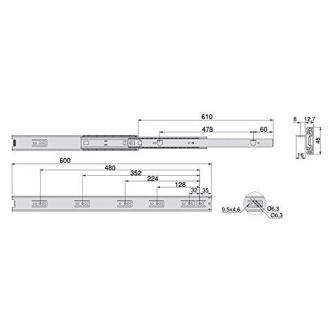 Guide Per Cassetti 45 Mm Con Squadra - Foto 2