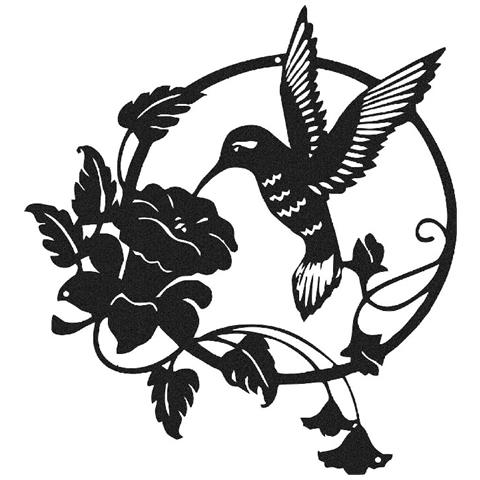 Decorazione In Metallo Uccello - Wall Art Muro - Animali - Per Soggiorno, Camera - Nero In Metallo, 50 X 0,16 X 45 Cm - Foto 1