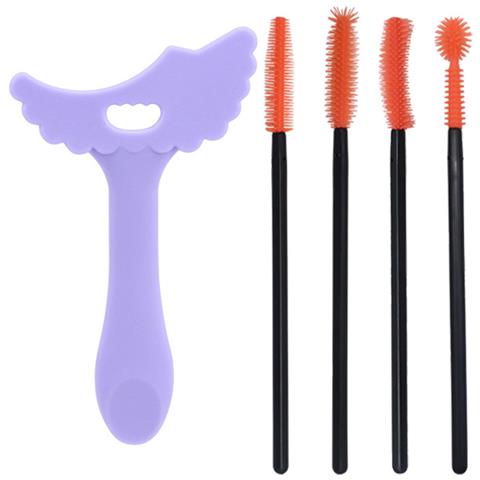 Pennelli Per Ciglia In Silicone Confezione Da 4, 1 Stencil Per Eyeliner - Foto 1