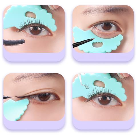 Pennelli Per Ciglia In Silicone Confezione Da 4, 1 Stencil Per Eyeliner - Foto 5