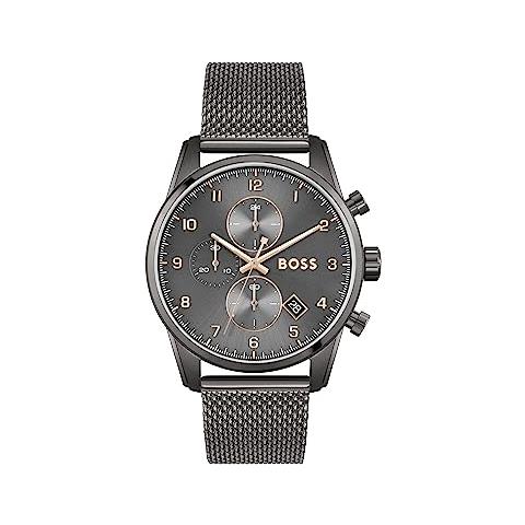 Orologio Con Cronografo Al Quarzo Da Uomo Con Cinturino In Maglia Metallica In Acciaio Inossidabile Grigio - 1513837 - Foto 1