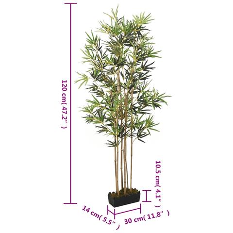Albero Bambù Artificiale 552 Foglie 120 Cm Verde - Foto 8