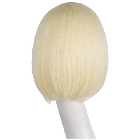 Parrucca Bob Con Frangia Piatta Corta Da Donna Alla Moda Da 12 Pollici E 30 Cm (biondo Chiaro) - Foto 2