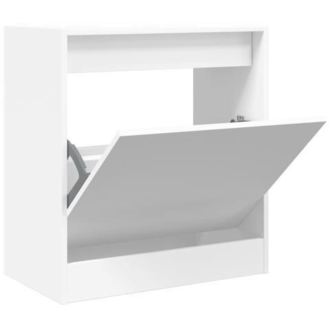 Scarpiera Bianca 60x34x63,5 Cm In Legno Multistrato - Foto 2
