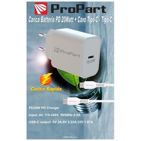 Carica batteria Rapido PD 20W Con Cavo da Tipo-C a Tipo-C 3A - Foto 1