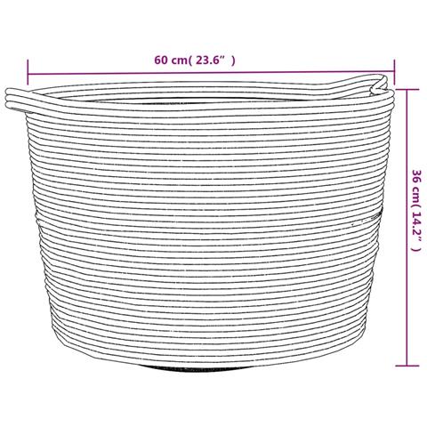 Cesto Per Biancheria Beige E Bianco 60x36 Cm In Cotone - Foto 8