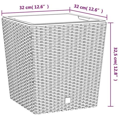 Fioriera Con Interno Rimovibile Marrone 21 / 32 L Pp Rattan - Foto 6