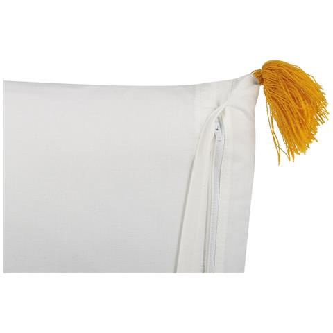 Cuscino Decorativo Biloba Cotone 45 X 45 Cm Floreale Stampa A Blocchi Giallo - Foto 2