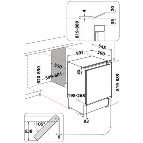 Frigorifero Monoporta da Incasso HABUF011 Multi Air Flow Classe E Capacità Netta 126 Litri - Foto 8