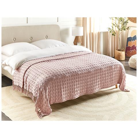 Copriletto Cotone Rosa Chiaro 200 X 220 Cm Bere - Foto 1