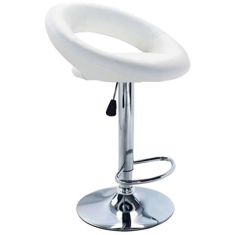 Sgabello Girevole Da Interno Con Seduta In Ecopelle Torino - White - Foto 1