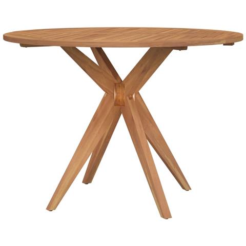 Tavolo Da Giardino Rotondo Ø110x75cm In Legno Massello Acacia - Foto 1