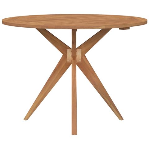 Tavolo Da Giardino Rotondo Ø110x75cm In Legno Massello Acacia - Foto 2