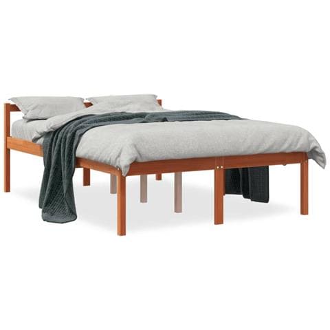 Letto Per Anziani Marrone Cera 135x190 Cm Legno Massello Pino - Foto 2