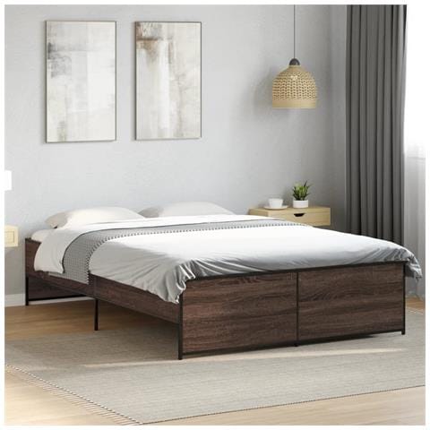 Giroletto Rovere Marrone 120x190cm In Legno Multistrato Metallo - Foto 1