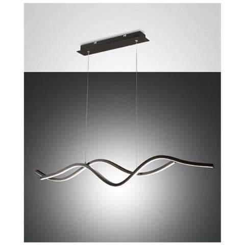 Lampadario A Sospensione A Led Sinuo 36w Nero 3666-45-101 Fabas Luce - Foto 2