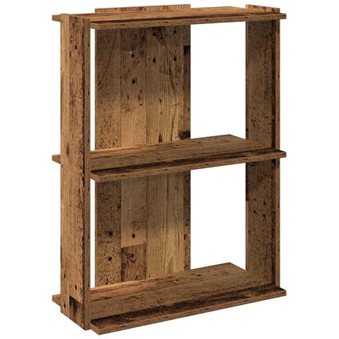 Libreria A 3 Ripiani Legno Antico 60x30x80 Cm Legno Multistrato - Foto 2