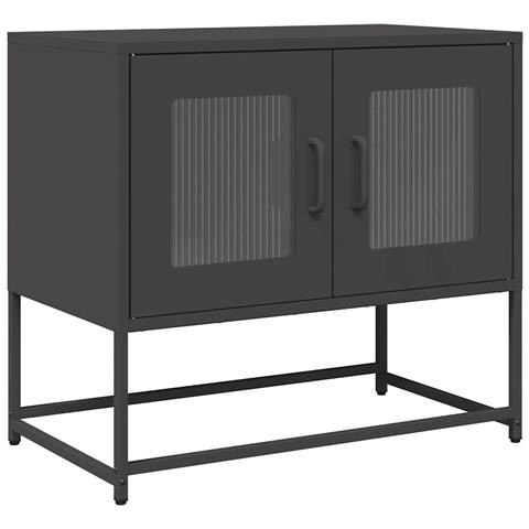 Mobile Tv Nero 68x39x60,5 Cm In Acciaio Laminato A Freddo - Foto 2